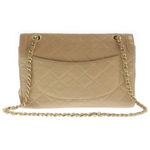 CHANEL CC Paris Limited Double Flap Bag Lambskin Matelasse Chain Beige - Picture 4 of 8